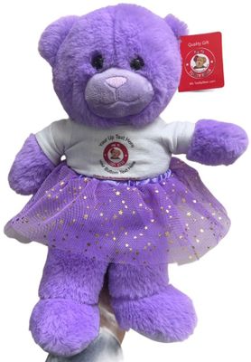 #TU4- 12" PURPLE BEAR WIHT LOGO / TUTU