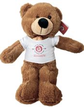 #TD6- 12" BROWN PLUSH TEDDY BEAR WITH LOGO
