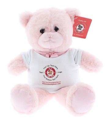 #TG86- 12"  PINK BEAR WITH LOGO TEE