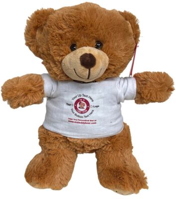 #TF19- 12" BROWN TEDDY BEAR WITH LOGO