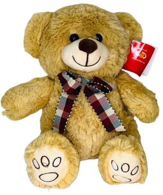 #C15- 12" TEDDY BEAR WITH RIBBON -TAN
