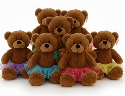 #TU2- 12" TEDDY BEAR WITH COLOR TUTU