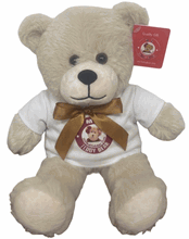 #TD1- 12" TAN TEDDY BEAR WITH LOGO