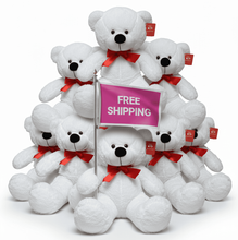 #FS20- FREE SHIPPING BOX- 10" RED BOW BEARS (20 PCS, $5.00/PC)
