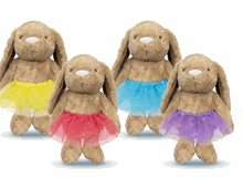 #TU10- 13" TAN SOFT BUNNY WITH TUTU ( LOGO TEE AS OPTION)