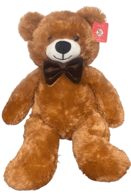 #d2- 15" brown teddy bear with bow