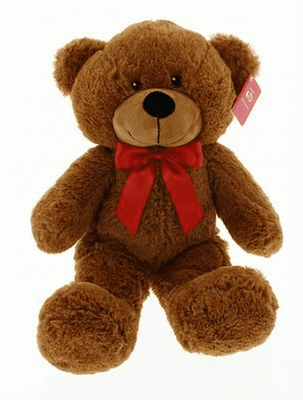 #D3- 14" BROWN BEAR WIHT RED RIBBON