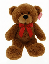 #D3- 14" BROWN BEAR WIHT RED RIBBON