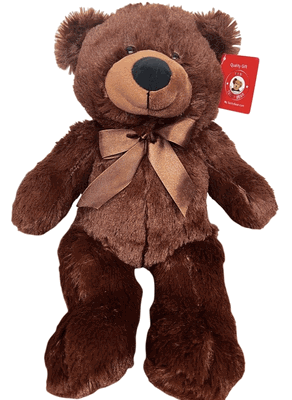 #D5- 15" CHOCOLATE TEDDY BEAR WITH RIBBON