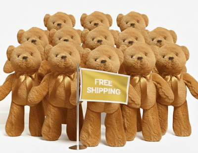 #FL109-FREE SHIPPING BOX- 15" BRWON TEDDY BEARS (12 PCS, $8.33/PC)