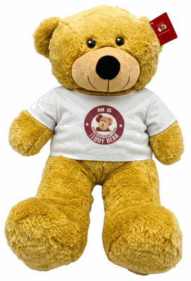 #TK7- 20" Golden tan embroidery eye bear with logo
