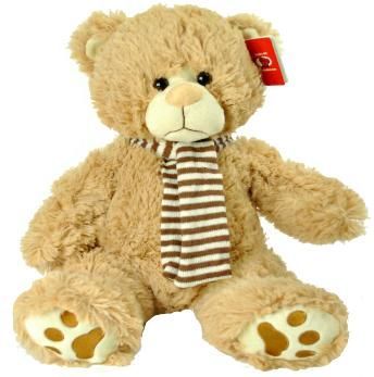 #F9- 24" SCARF TAN TEDDY BEAR