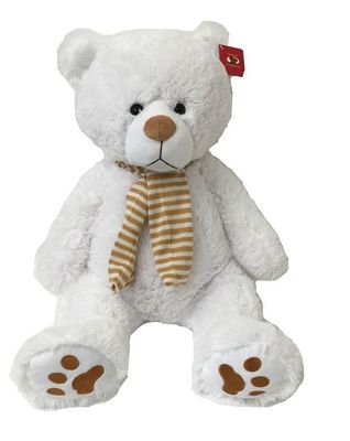 #F15- 24" WHITE SCARF TEDDY BEAR