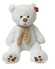 #F15- 24" WHITE SCARF TEDDY BEAR   