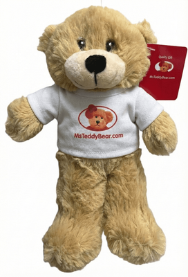 #TA1- 8" TAN BEAR WITH LOGO TEE