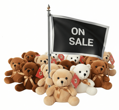 5" TEDDY BEAR ( Brown&Tan) -SELLING BY PIECE (#A3)