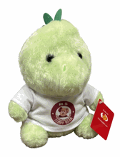 #C73- 6.5" Green dino with logo tee