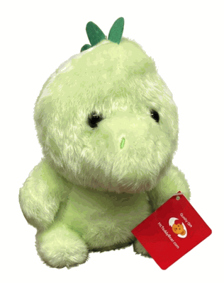 #SU12- 6.5" Green plush Dino