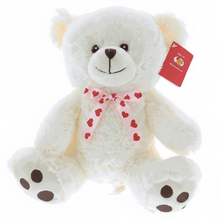#V200- 10" CREAM TEDDY BEAR WITH PINK LOVE RIBBON