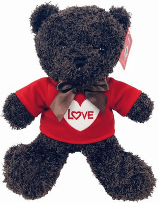 #V248-12" CHOCOLATE BROWN BEAR WITH LOVE