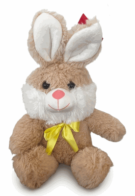 7" BROWN STUFFED ANIMAL RABBIT
