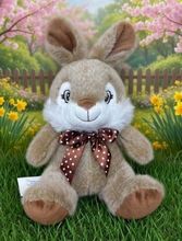 #OT34-7" BROWN STUFFED ANIMAL RIBBIT