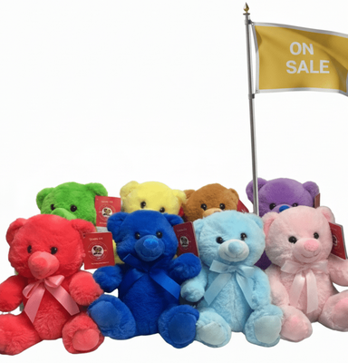 #TB6007, 7" COLORFUL TEDDY BEAR MIX (Selling by dozen)