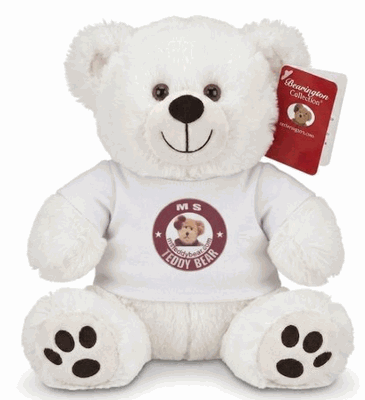 #TC3C- 7" CREAM EMROIDERY EYE BEAR WITH LOGO TEE
