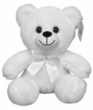 7" PURE WHITE TEDDY BEAR WITH RIBBON (#A13)