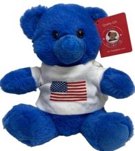 #A19- 7" AMERICAN FLAG TEE BEAR -ROYAL BLUE