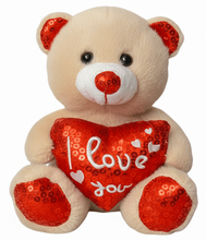 #V314- 7" TEDDY BEAR WITH LOVE HEART