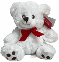 #A10- 7" WHITE TEDDY BEAR WITH EMBROIDERY EYES