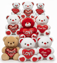 7" Valentine Plush Bears - Box of 22 (FREE SHIPPING)