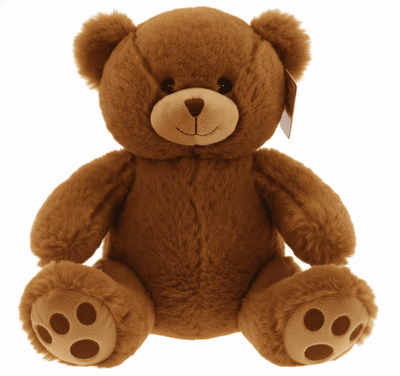 #B8e- 10" SITTING GIFT BEAR WITH EMBROIDERY EYES  