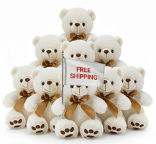 #FL101- FREE SHIPPING BOX- 12" SITTING CREAM BEARS (12 PCS, $8.33/PC)