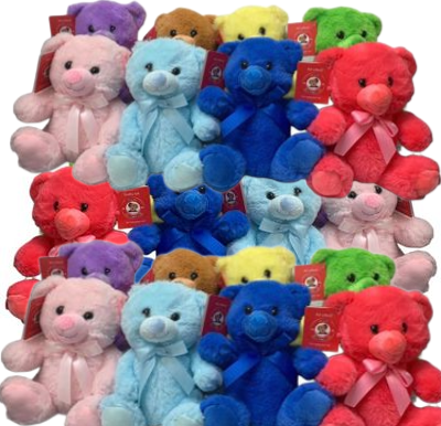 #FS6- 24 PCS OF 7" MIX COLORS BEARS WITH FREE SHIPPING - $4.17/PC