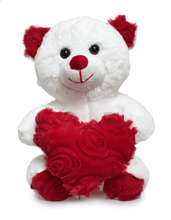 #V312- 7" WHITE LOVE TEDDY BEAR WITH HEART