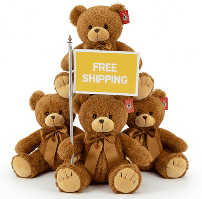 FREE SHIPPING BOX- 15" BRWON TEDDY BEARS (12 PCS, $8.33/PC) (#FL110)