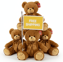 #FL110- FREE SHIPPING BOX- 15" BRWON TEDDY BEARS (12 PCS, $8.33/PC) 