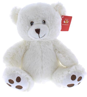 #B9- 10" SITTING WHITE BEAR/EMBROIDERY EYES (7,900+PCS SOLD)