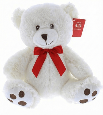 #B9e- 10" SITTING WHITE BEAR/EMBROIDERY EYES 