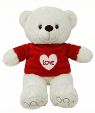 #V204- 12&quot; CREAM SMILE VALENTINES TEDDY BEAR