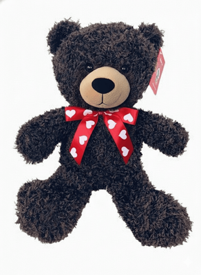 #V223- 12" CHOCOLATE BROWN BEAR WITH RIBBON