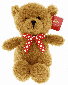 #V221- 12" VALENTINE BROWN BEAR 