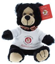 7" BLACK TEDDY BEAR WITH LOGO
