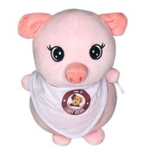 #TB74- 7" MOCHI SQUISHES PIG WITH LOGO BIB
