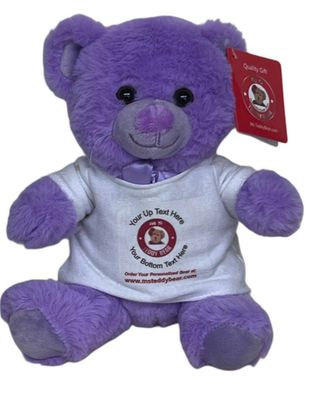 #TB13- 7" PURPLE TEDDY BEAR WITH LOGO TEE
