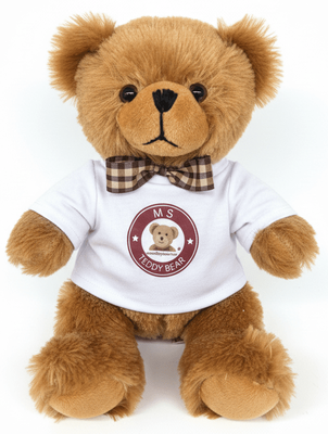 #TK7- 18" FUZZY TEDDY BEAR WITH LOGO
