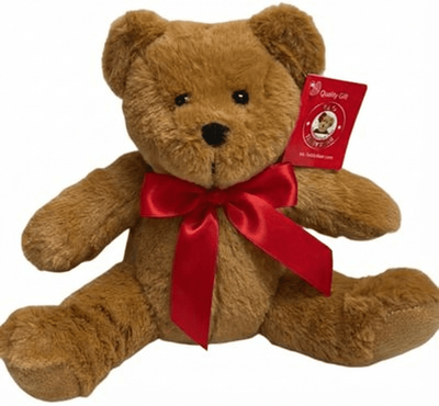 #A203- 7" TEDDY BEAR WITH RED RIBBON