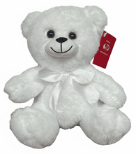 7" PURE WHITE TEDDY BEAR WITH RIBBON (#A13)